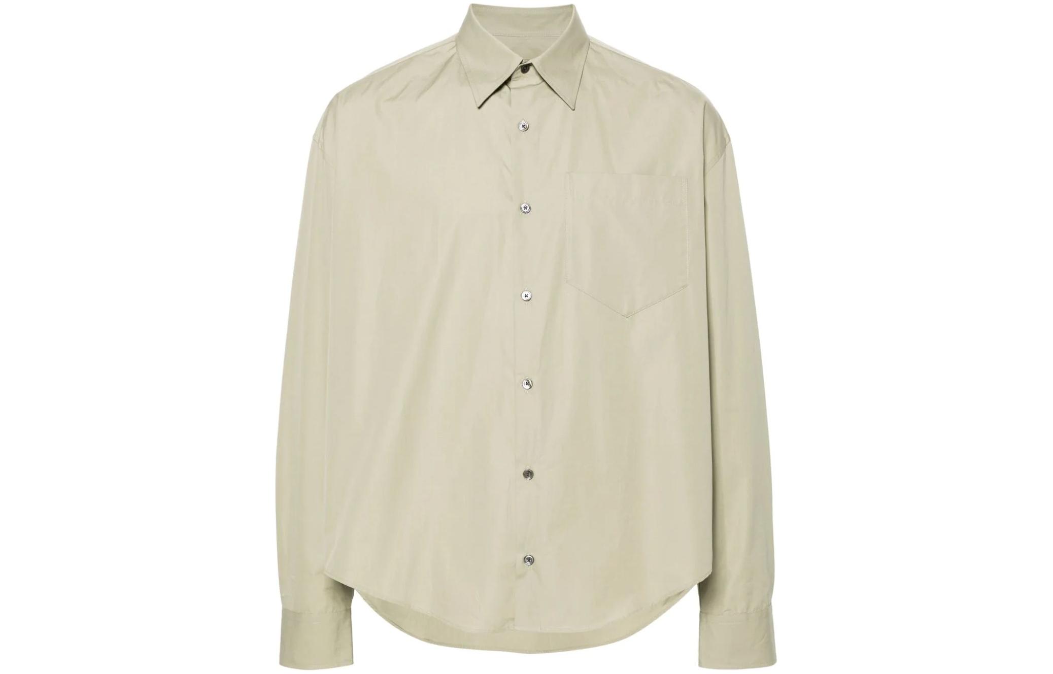 

Рубашка из хлопка с прямым воротником AMIPARIS, Sage Green