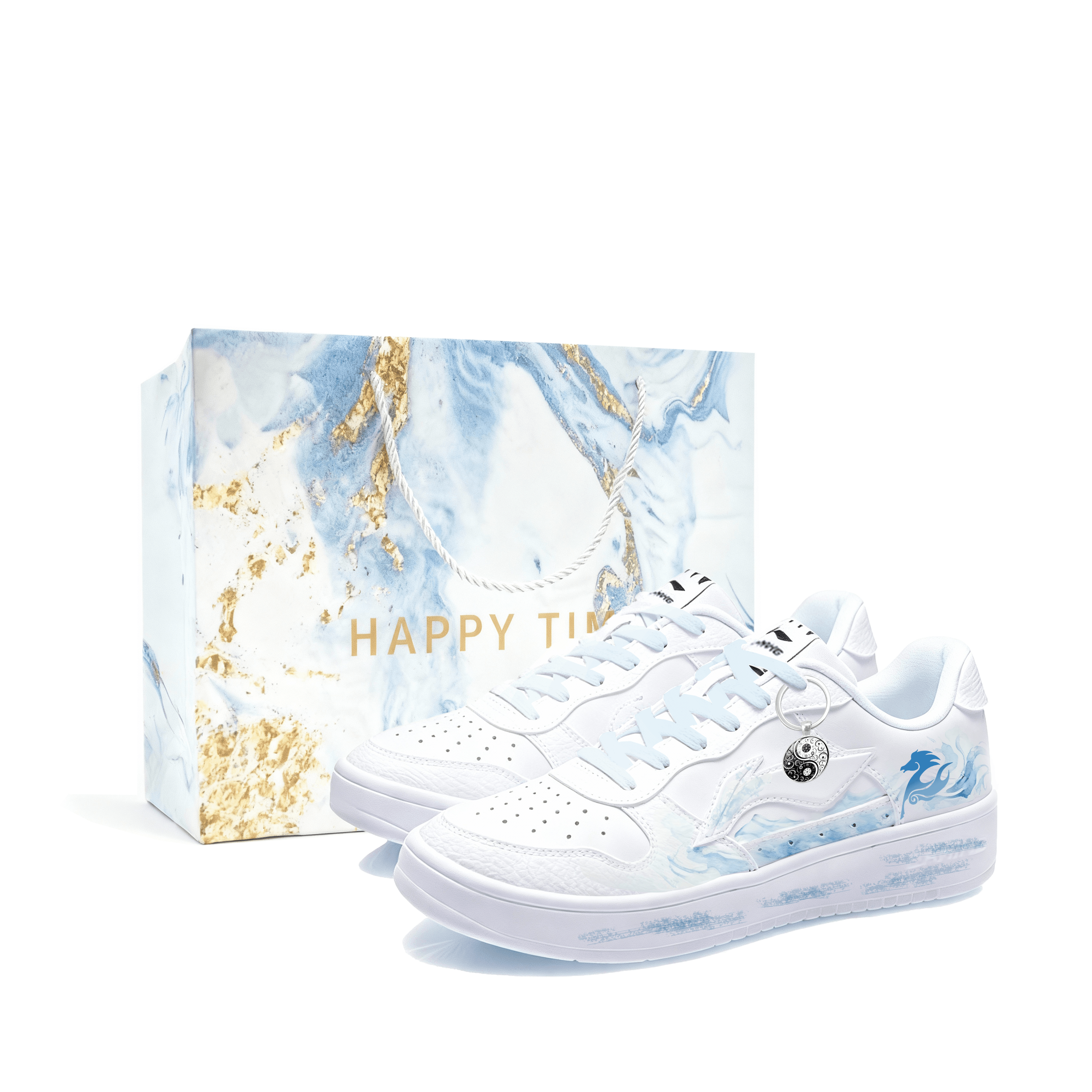 

LINING Скейтерские кеды низкие unisex Sky Blue износостойкие и легкие