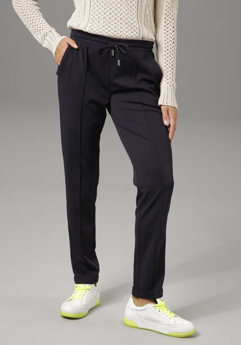 

Брюки Aniston CASUAL из структурированного джерси, цвет морской волны