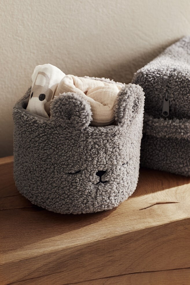 

Корзина для хранения из флиса тедди H&M, серый