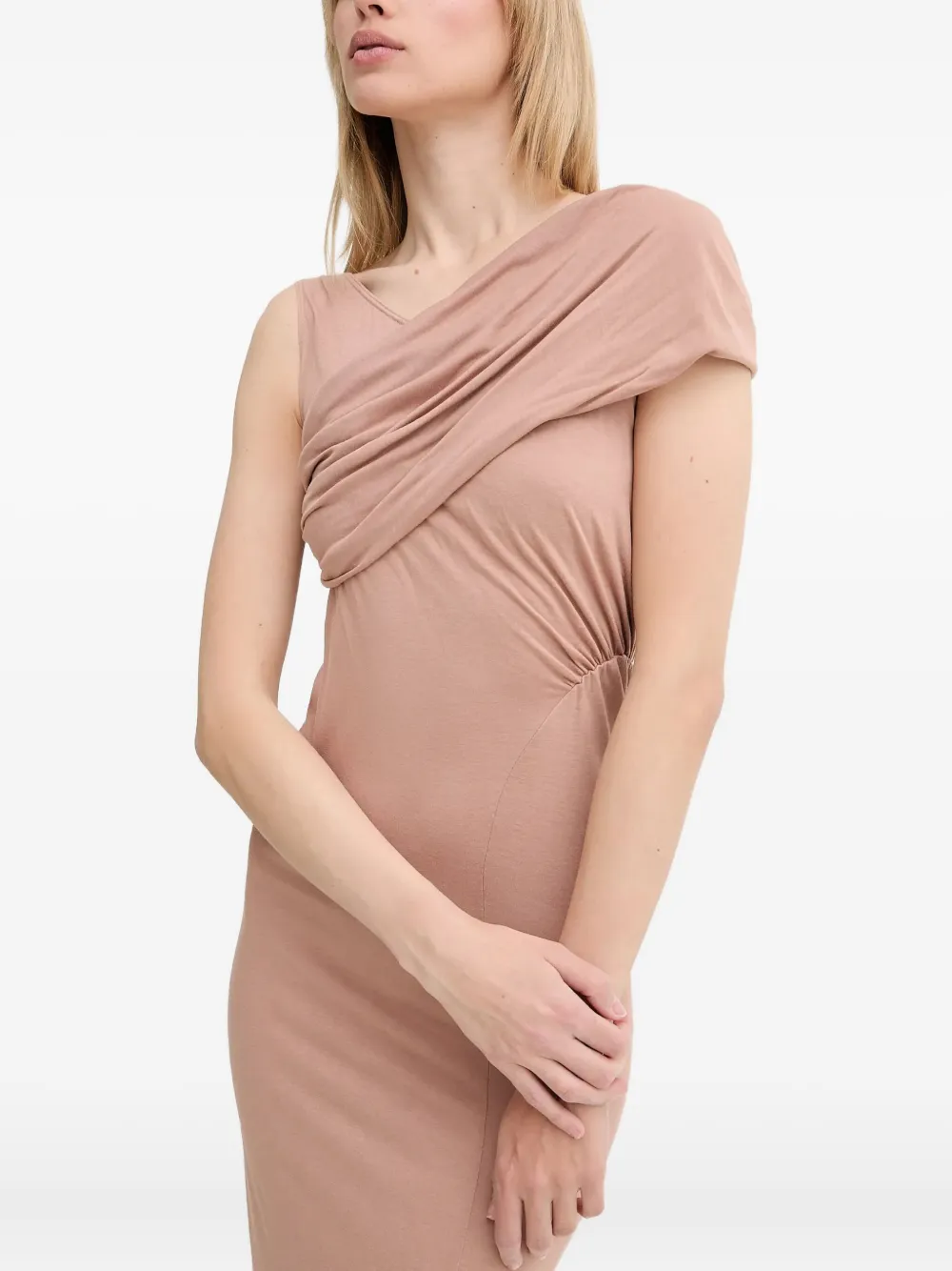 

Драпированное платье на одно плечо Rick Owens Lilies, розовый