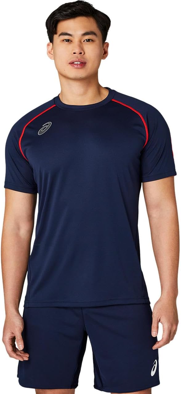 

Волейбольная футболка ASICS 2053A186 с коротким рукавом (логотип на спине), унисекс, для взрослых, темно-синий