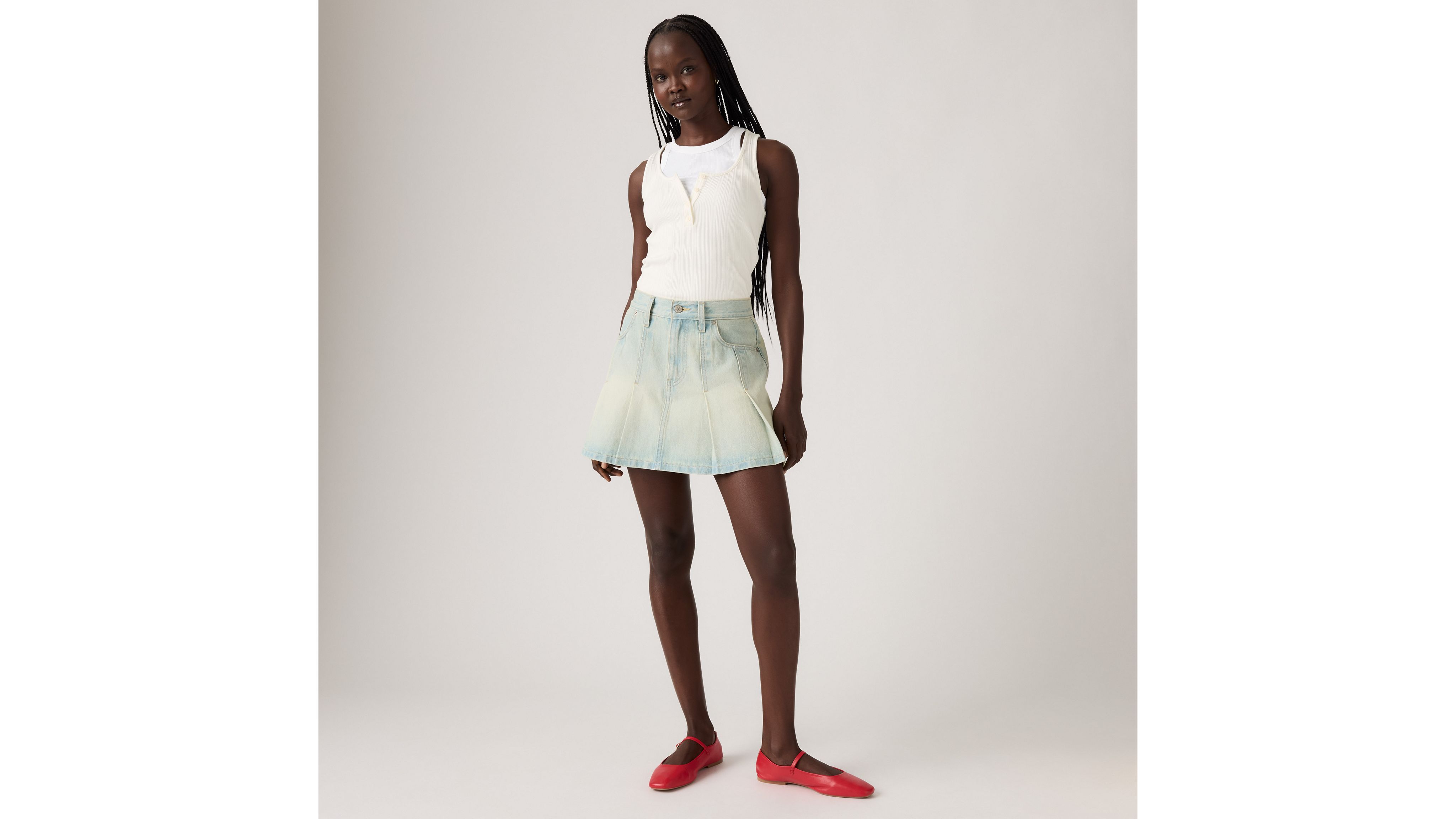 

Плиссированная мини-юбка Levi's, On Blast - Light Wash