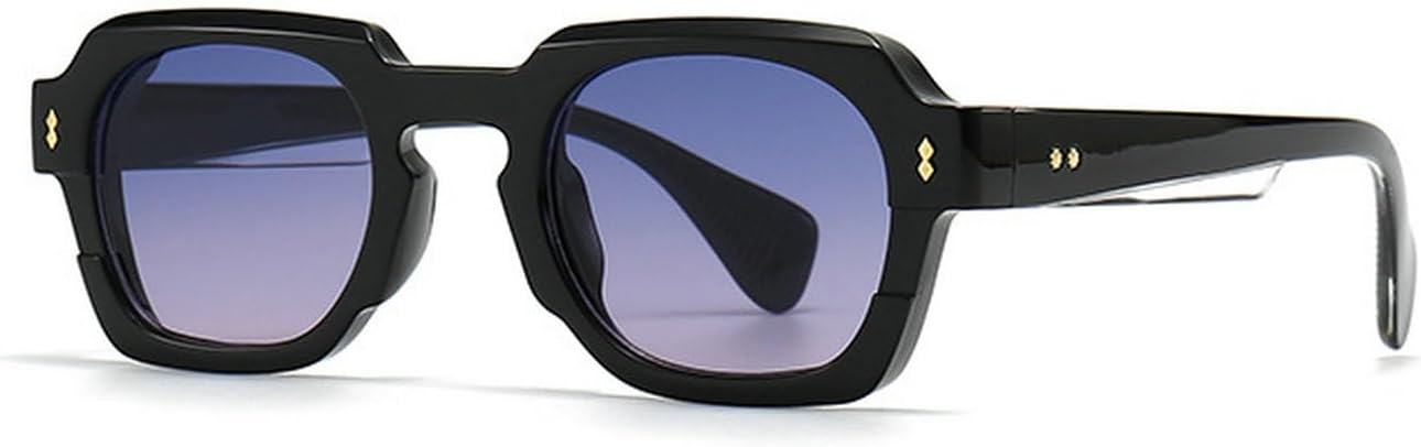 

Квадратные солнцезащитные очки для женщин, модные, с прозрачными линзами цвета океана, защита от ультрафиолета UV400, винтажные, для мужчин, в стиле панк Melrose, Blue Pink