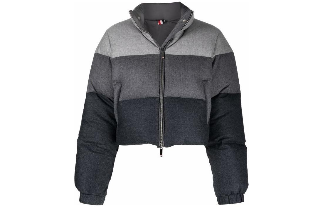

Короткое пальто женское THOM BROWNE, серое, Серый, Короткое пальто женское THOM BROWNE, серое