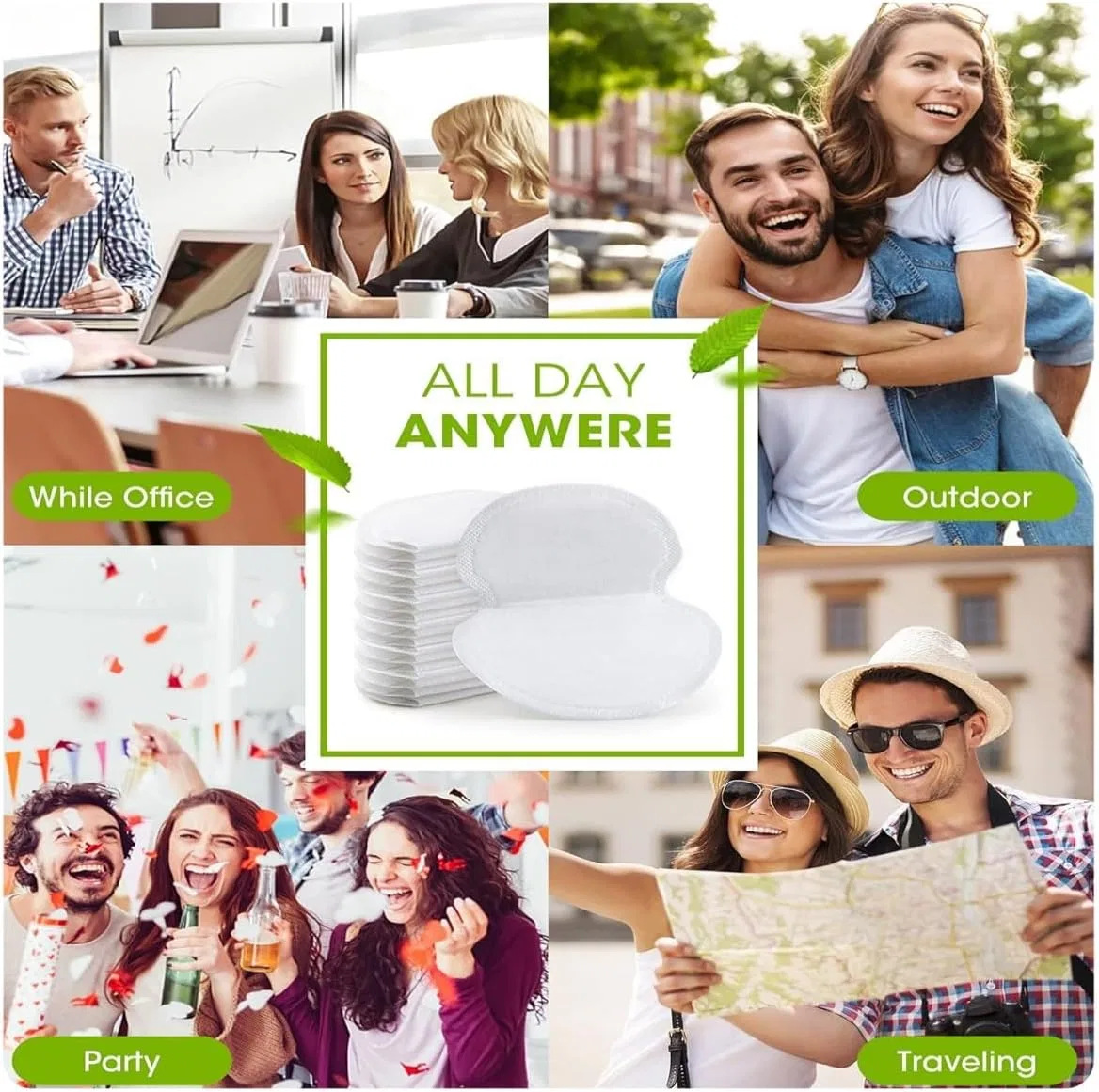 Дезодорант-прокладки для подмышек, впитывающие пот, Zmshenma, 100 шт, белый — фото 3
