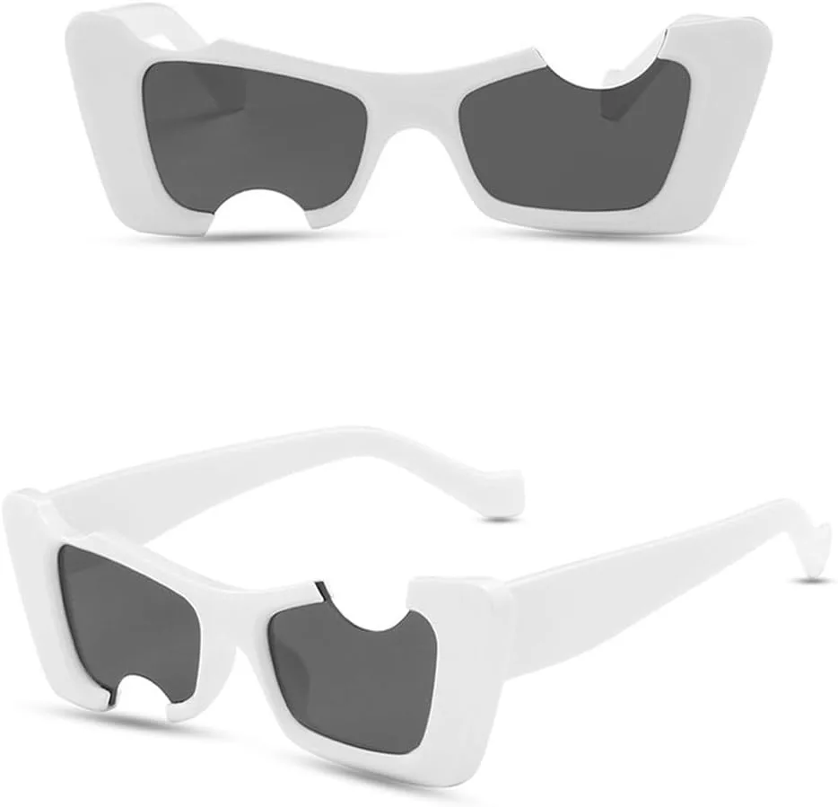 

Солнцезащитные очки LVTFCO в стиле хип-хоп для женщин, форма «кошачий глаз», модные сценические солнцезащитные очки для женщин и мужчин, белые и серые, White Gray