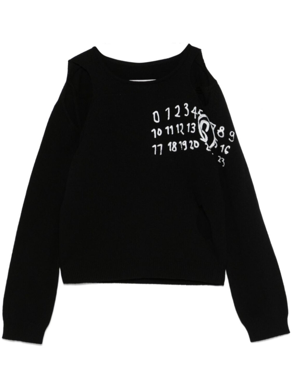 

MM6 Maison Margiela свитер с принтом, черный