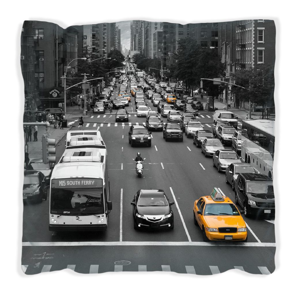 

Подушка Wallario Premium, мягкая поверхность, с мотивом New York Yellow Taxi I, размер: 40 x 40 см, с белой спинкой