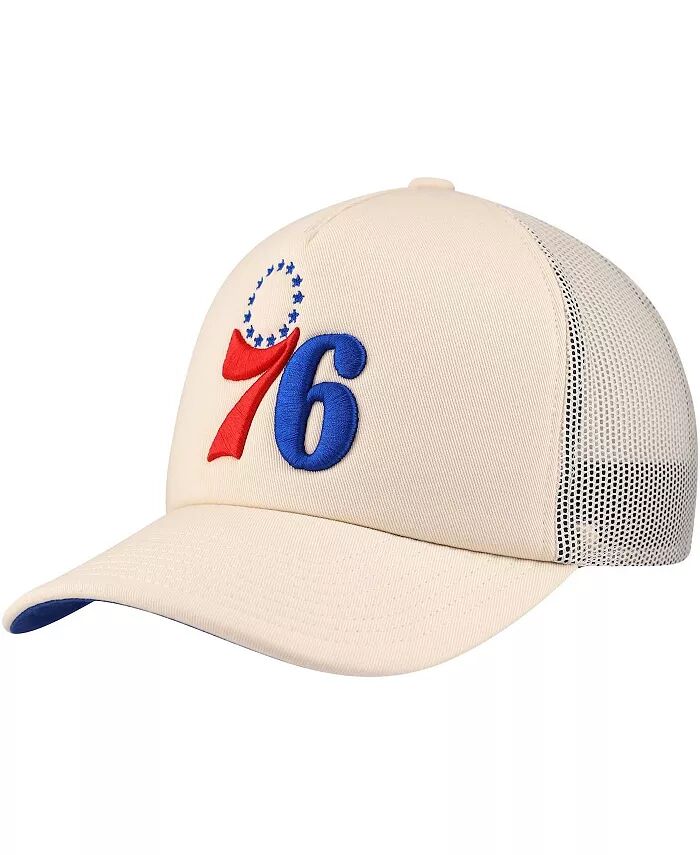 

Мужская кремовая регулируемая кепка Philadelphia 76ers Trucker Mitchell & Ness