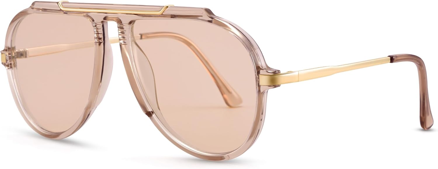 

Модные солнцезащитные очки-авиаторы RAY SOL большого размера для женщин и мужчин в стиле ретро 70-х годов с золотистым металлическим покрытием, не спутываются, Light Brown Frame/Light Brown Lens