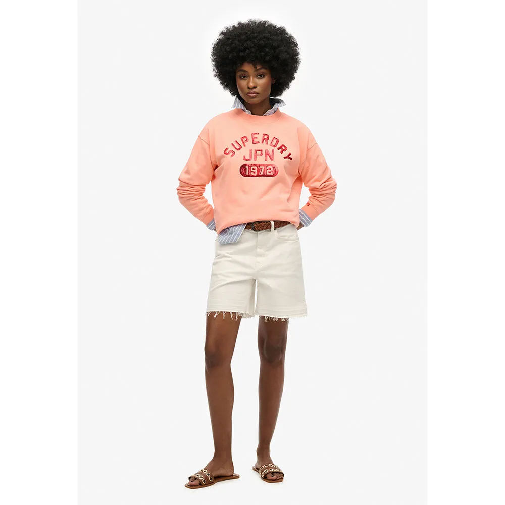 Толстовка Superdry Embellished Varsity Loose, оранжевый — фото 3