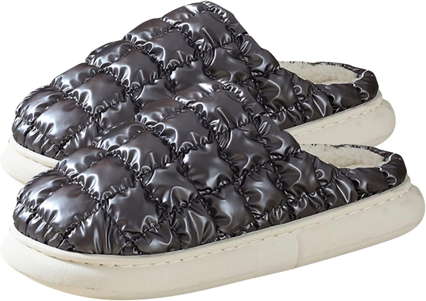 

Мужские удобные хлопковые тапочки KRIDDR, нескользящие, теплые с плюшем для зимы, для спальни, серый