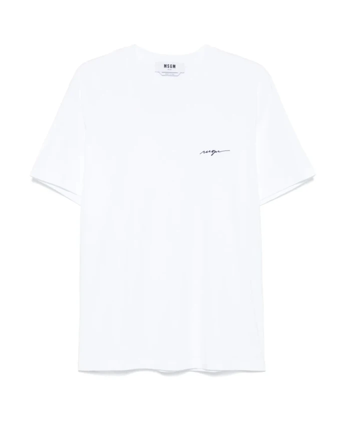 

Классическая хлопковая футболка для мужчин Msgm, белый