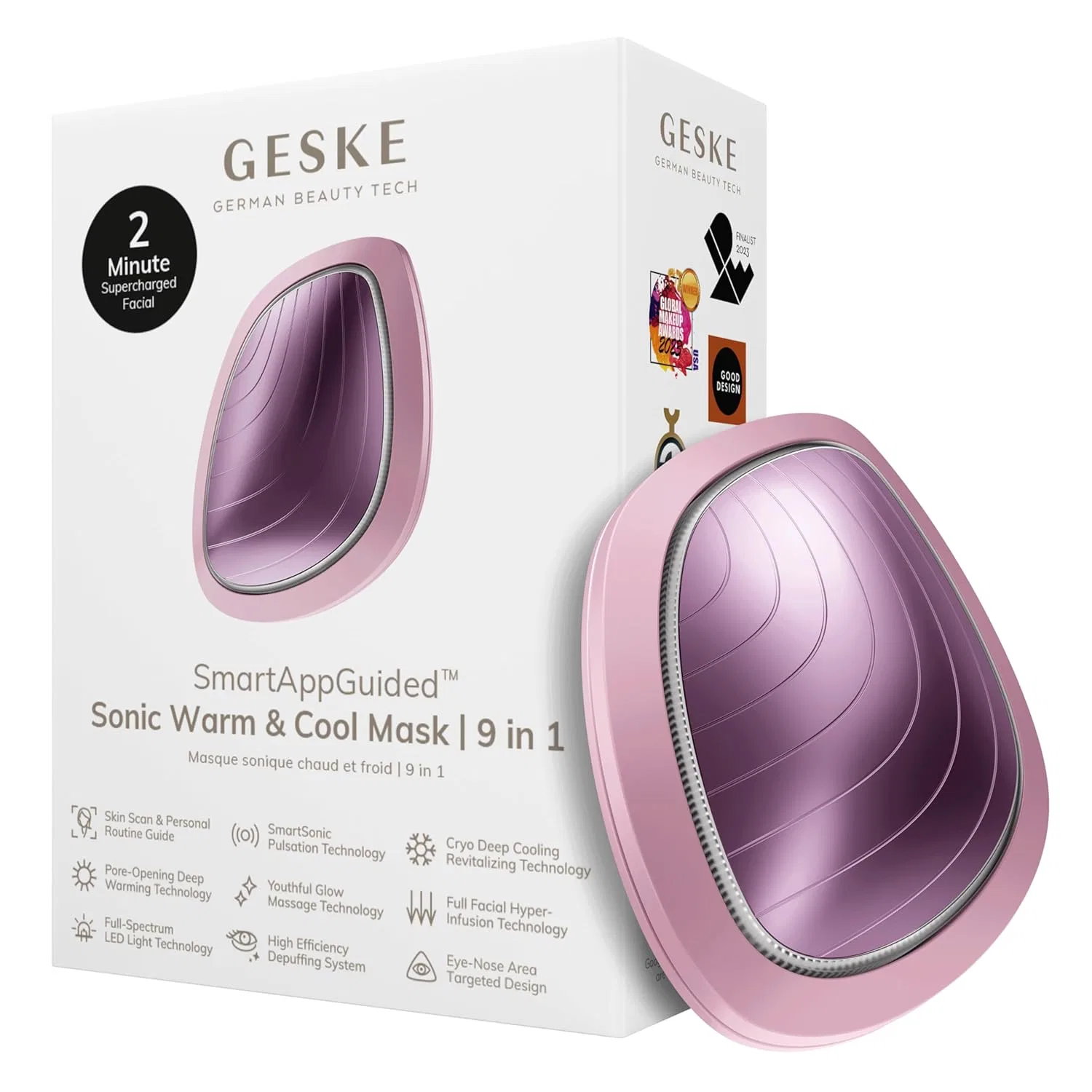 Маска для лица Geske — «SmartAppGuided Sonic Warm & Cool Mask 9 in » от , Pink