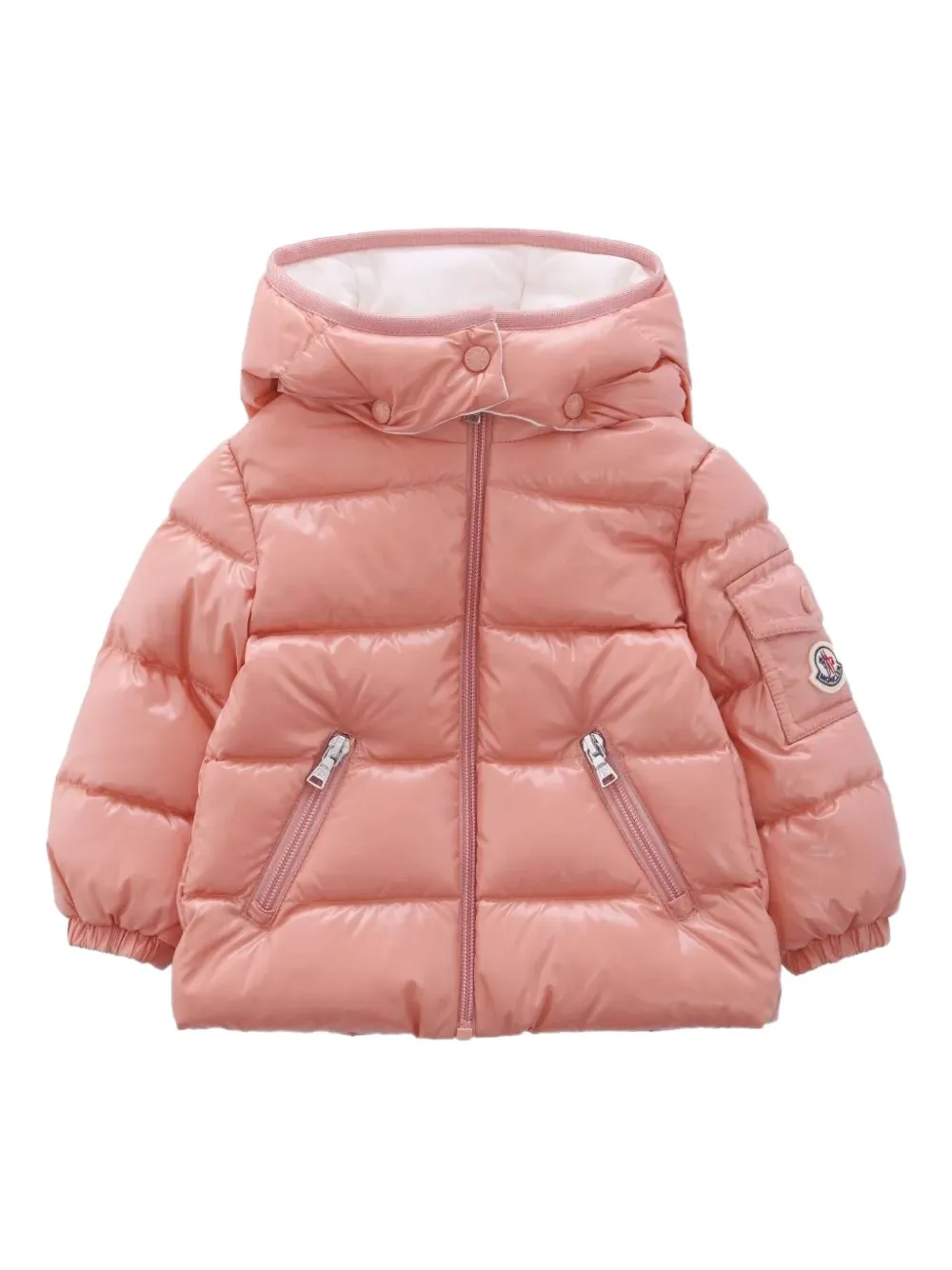 

Стёганая куртка с капюшоном Moncler Enfant, розовый