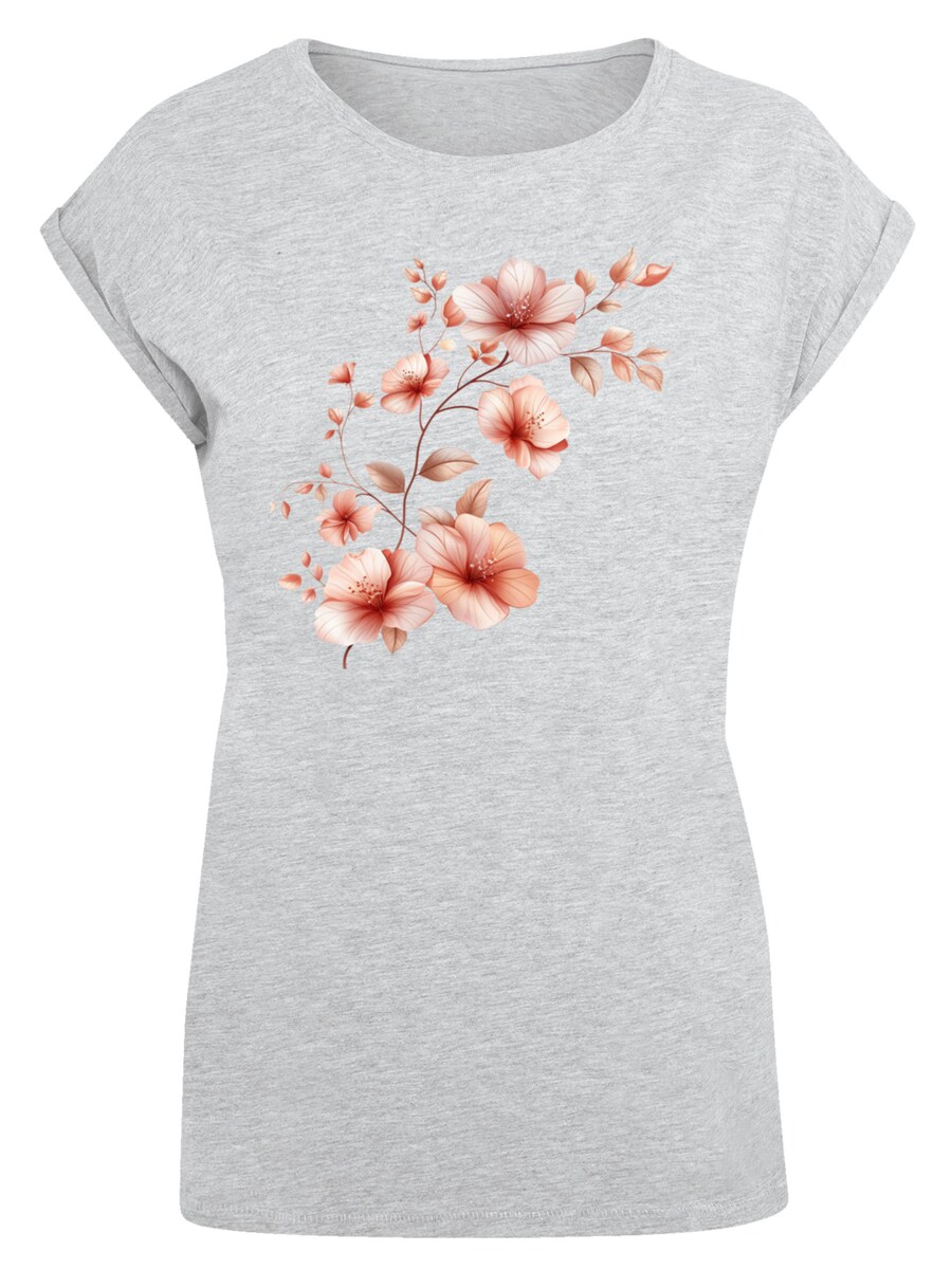 

Рубашка F4NT4STIC Rosa Blumenzweig 3D, пятнистый серый