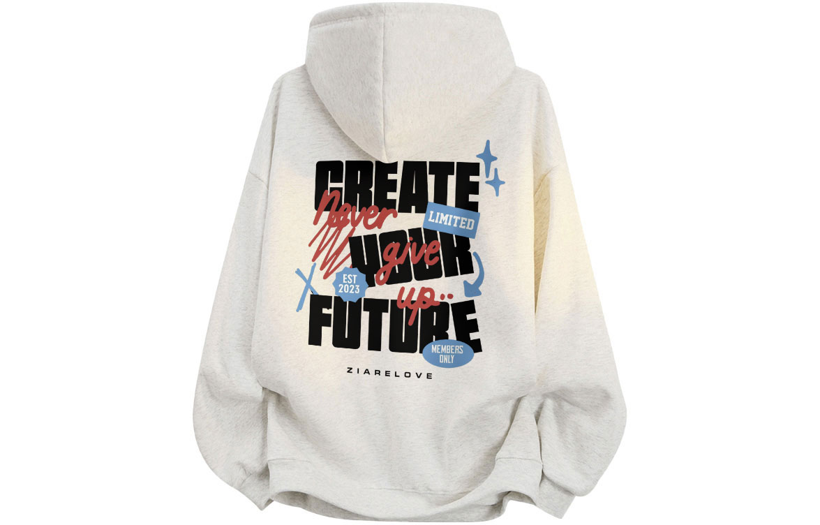 

Толстовка Unisex Hooded Moderate Heavyweight ZIAREL, белый heather серый