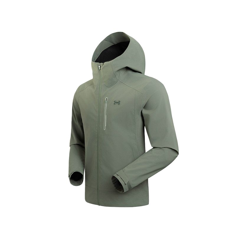 

Under Armour Мужская ветровка для походов водонепроницаемая ветрозащитная дышащая, 0110 Lead Gray Green