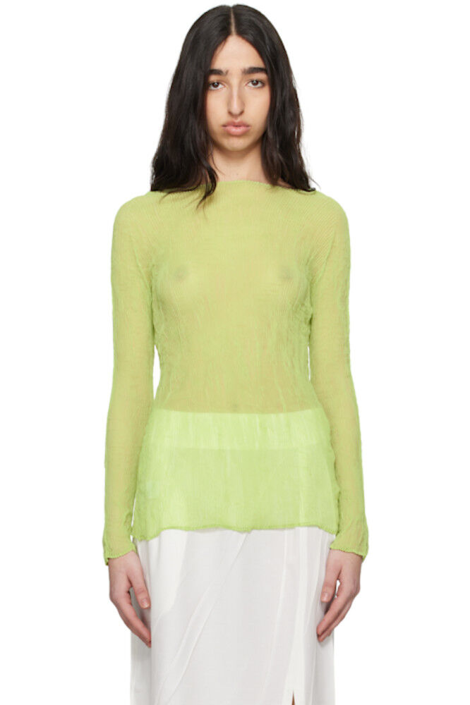 

Зеленый шифоновый топ Twist 2 ISSEY MIYAKE