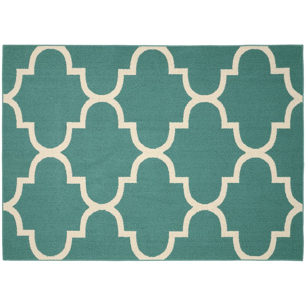 

Коврик-гирлянда Большой ковер с четырехлистником Garland Rug, цвет Teal Ivory