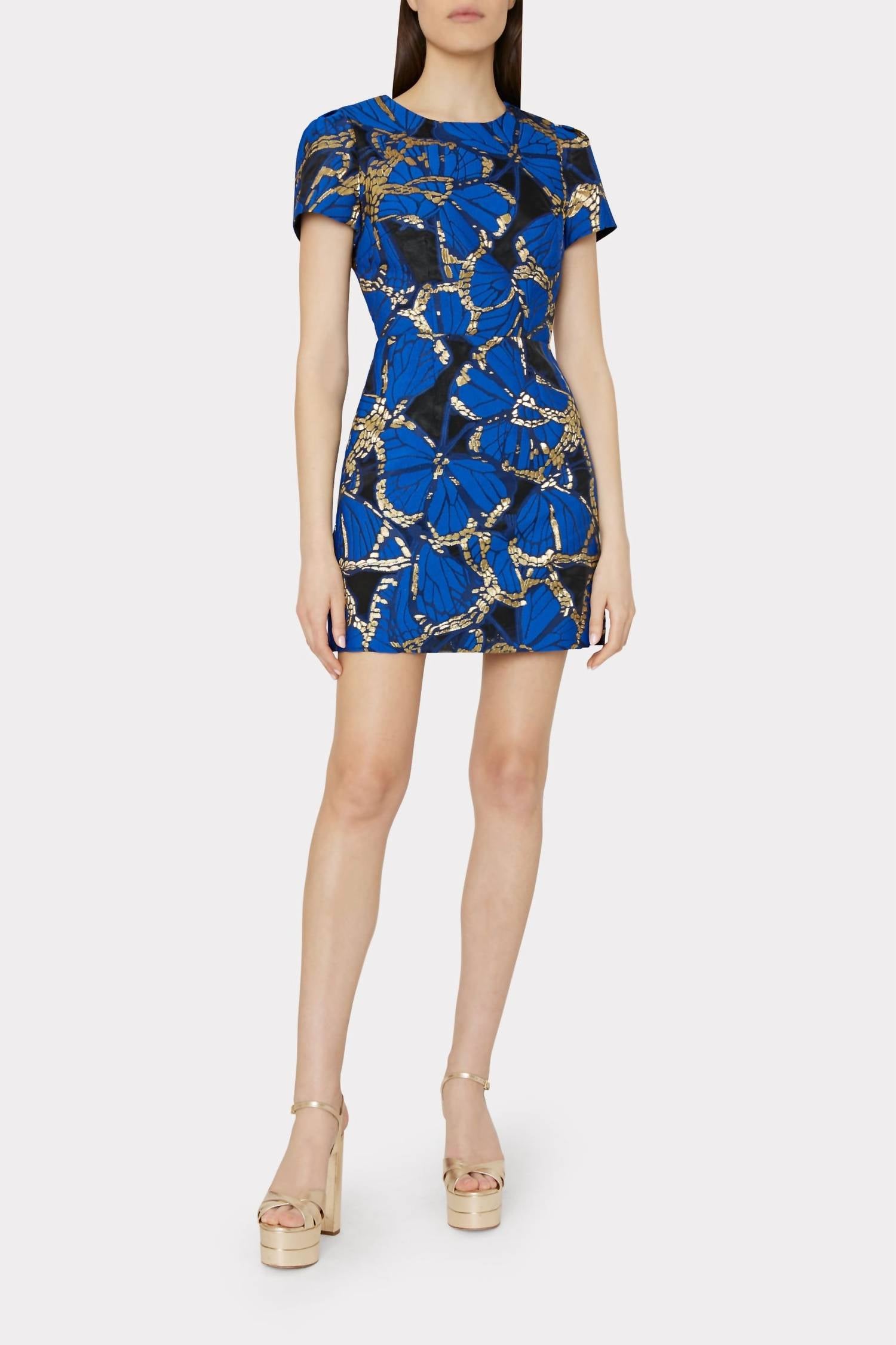 

Платье Rowen Butterfly Jacquard в синем цвете Multi MILLY