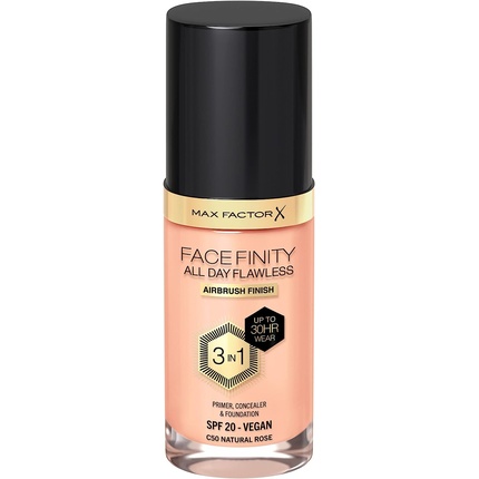 

Max Factor Facefinity 3-в-1 безупречная тональная основа на весь день SPF 20 C50 Natural Rose 30 мл