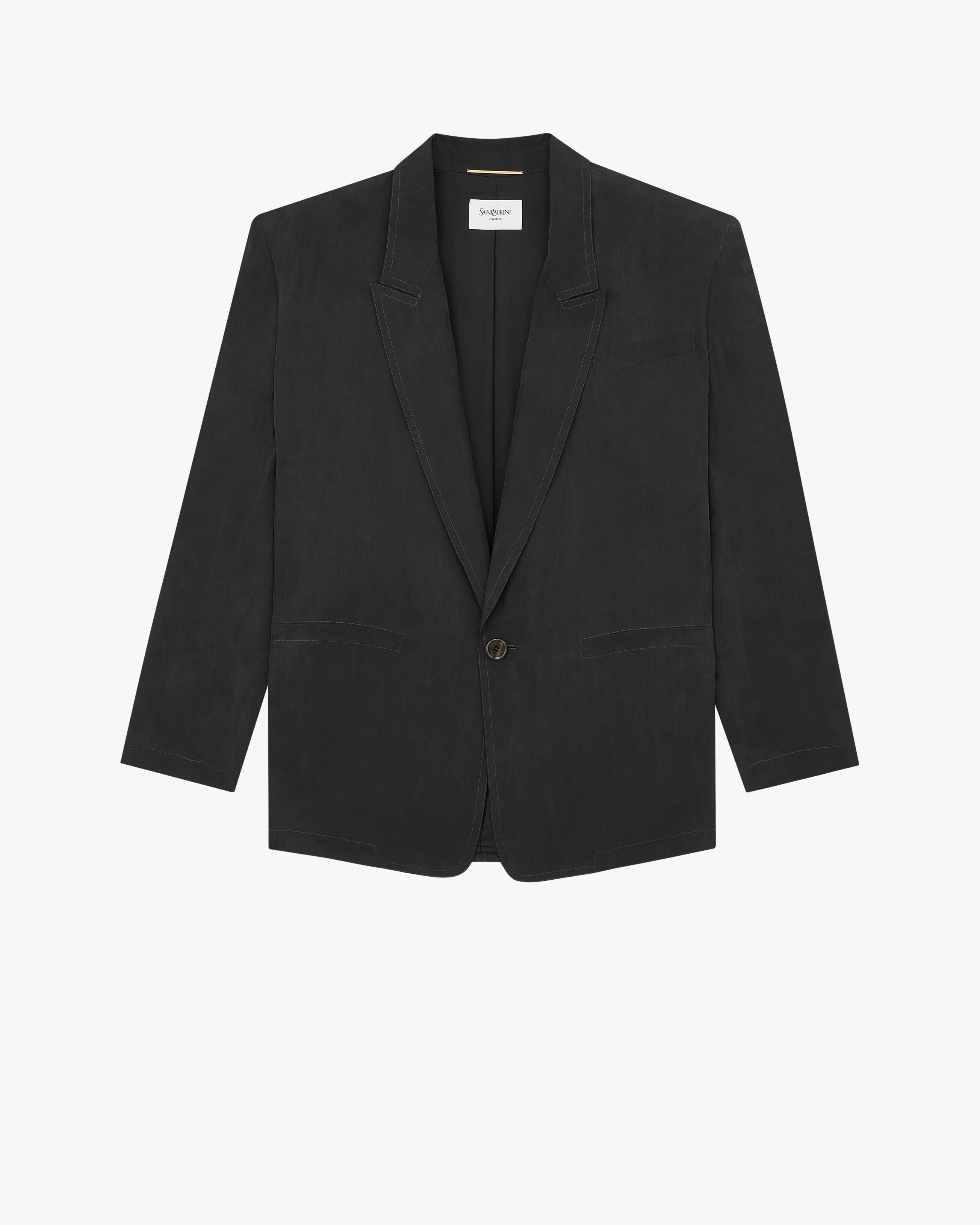 

Жакет из шелкового хаботая Saint Laurent, черный