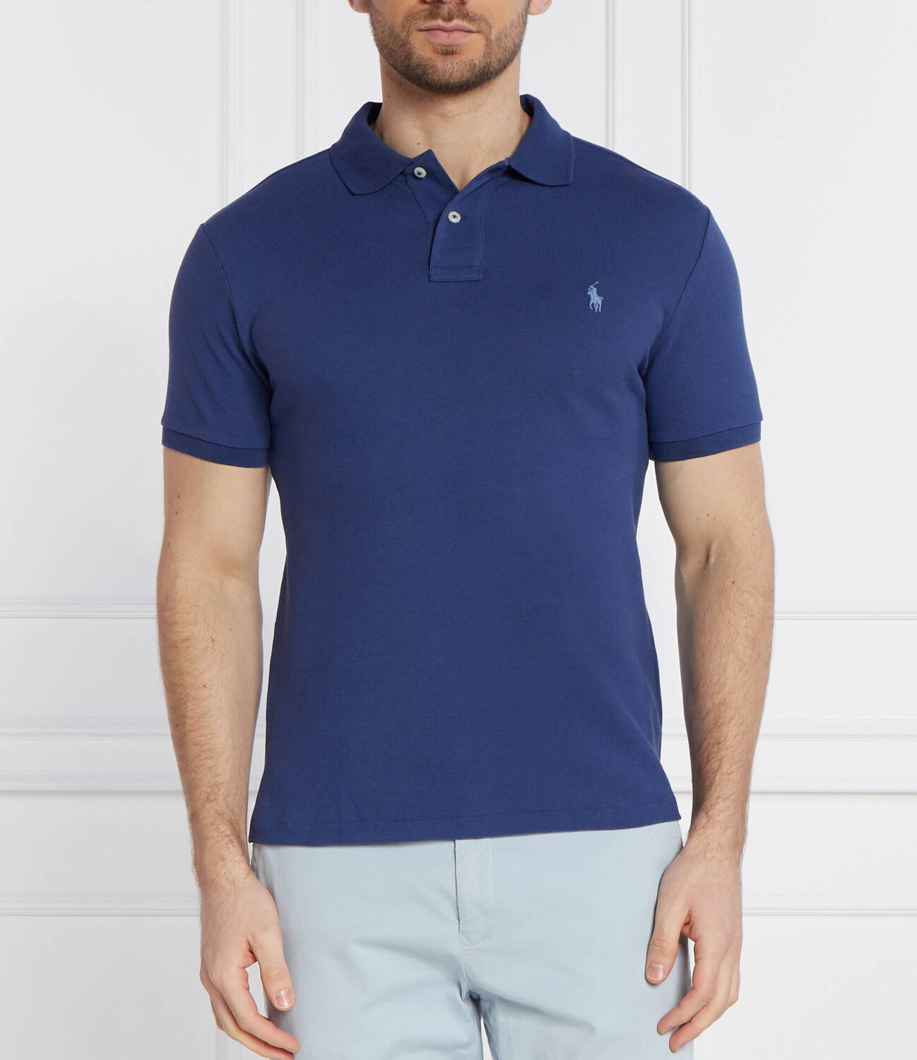 

Поло POLO RALPH LAUREN Slim Fit pique, темно-синий