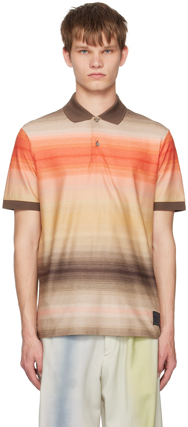 

Коричневое поло Untitled Stripe Paul Smith