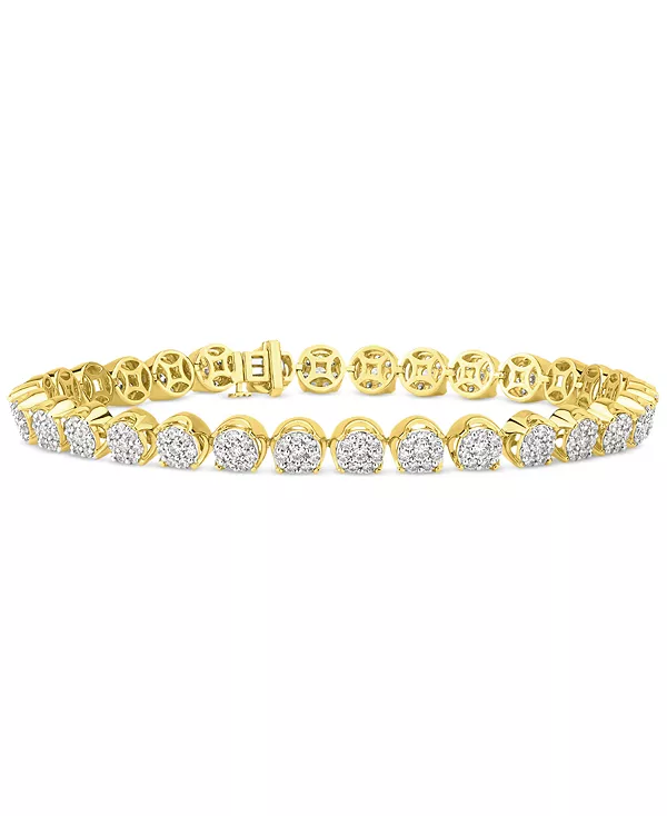 

Мужской гибкий бриллиантовый браслет (5-1/2 карата) из 10-каратного желтого золота Macy'S, gold