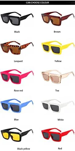 

Ретро-солнцезащитные очки большого размера для женщин, прямоугольные очки для мужчин и женщин, водительские очки с защитой от УФ-излучения UV400 MTZJH, C7-blackyellow