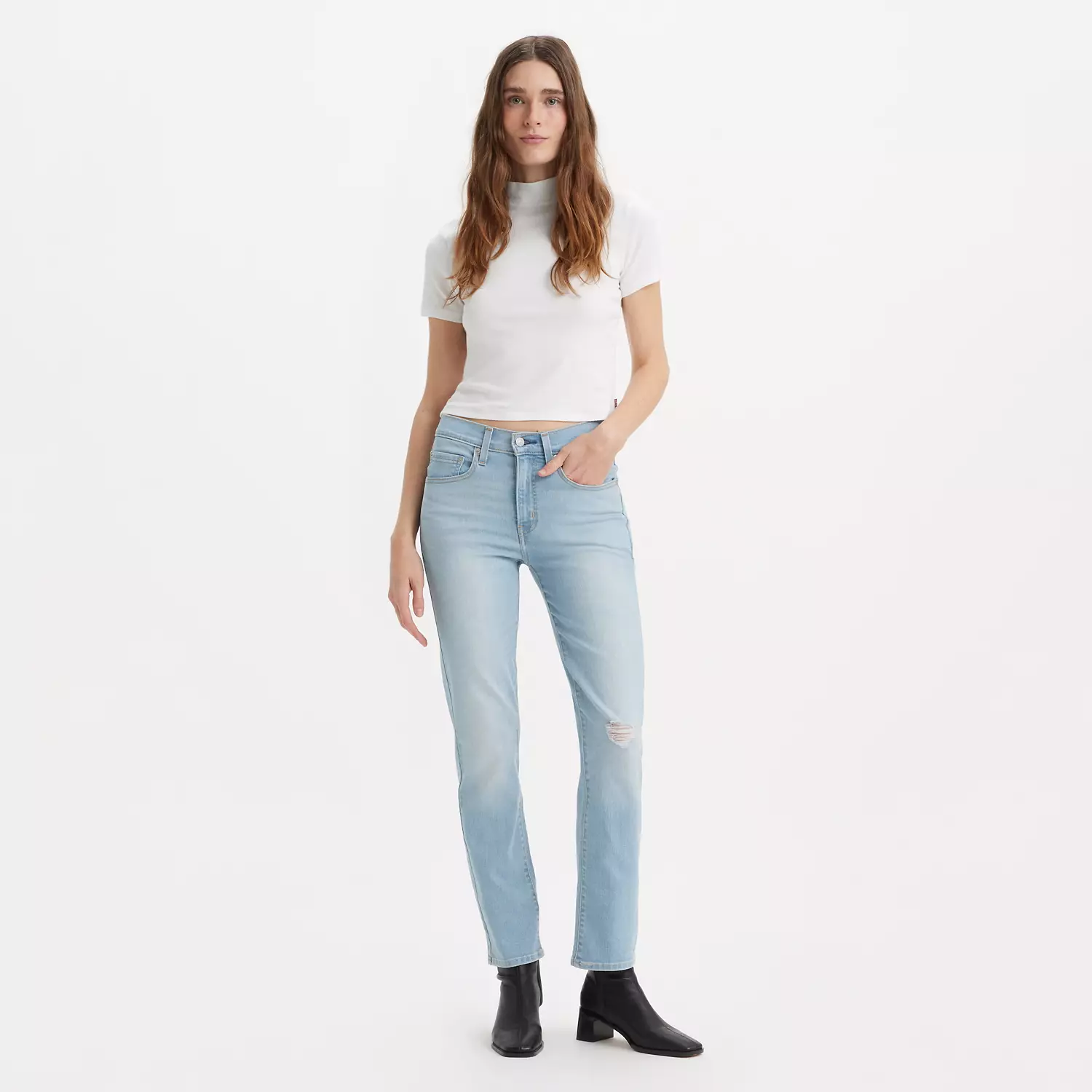 

724 Узкие прямые женские джинсы с высокой посадкой Levi's, цвет Cut It Close - Light Wash
