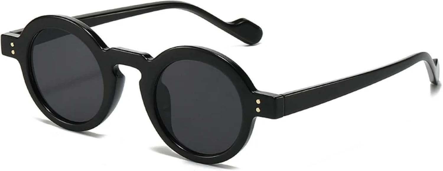 

Ретро маленькие круглые солнцезащитные очки для женщин, модные, с прозрачными линзами, защита от УФ-излучения UV400, для мужчин, панк-солнцезащитные очки SZVVBKK, Black Grey