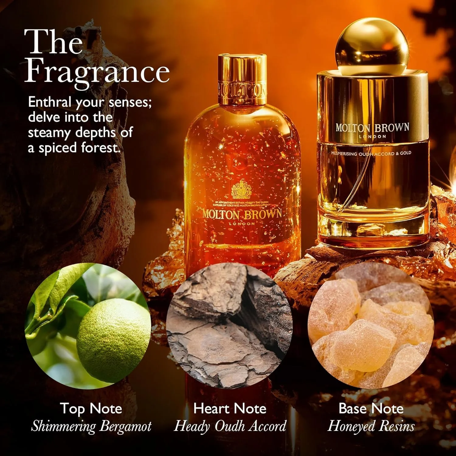Жидкое мыло для рук Molton Brown Mesmerising Oudh Accord & Gold Fine, 10 жидких унций., Multicolor — фото 3