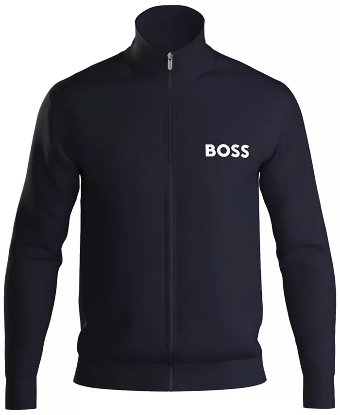 

Худи на молнии с логотипом Hugo для мужчин BOSS, синий