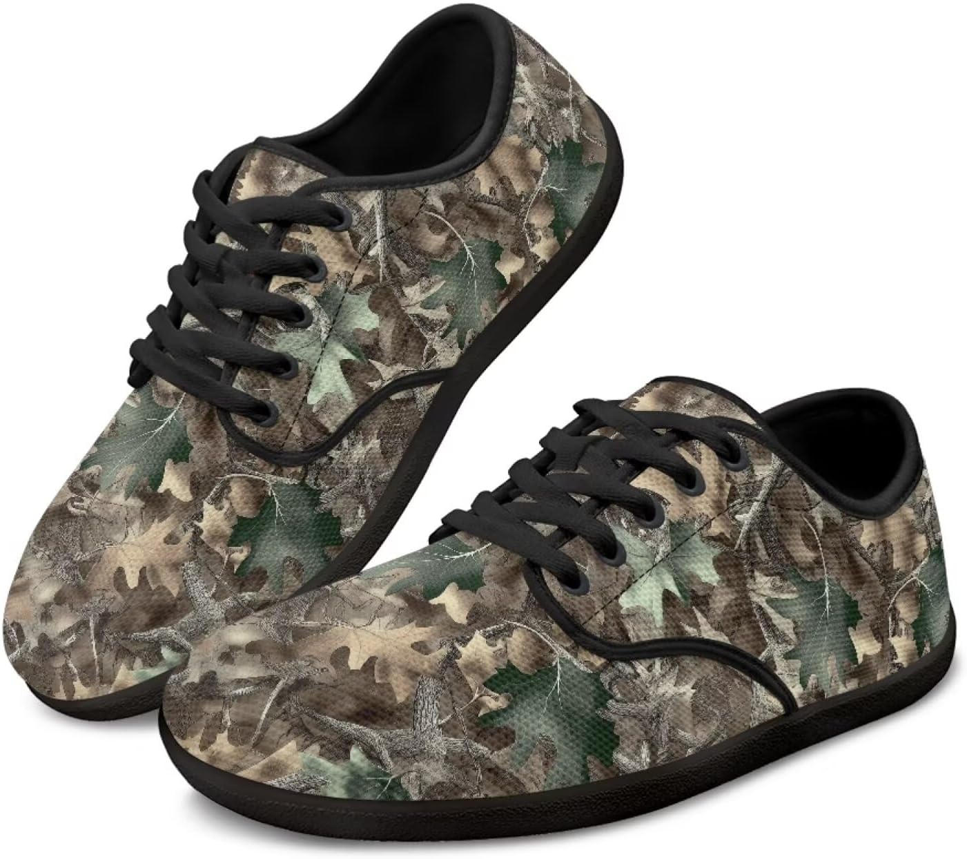 

Мужские минималистичные кроссовки с широким носком и нулевым перепадом высоты подошвы, удобные слипоны для ходьбы Pointodoor, Camouflage Hunting Print