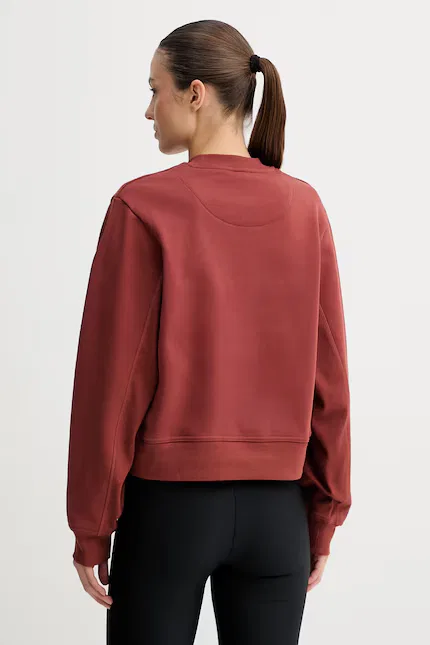 Худи женское из мягкого хлопка Adidas by Stella McCartney, коричневый — фото 3