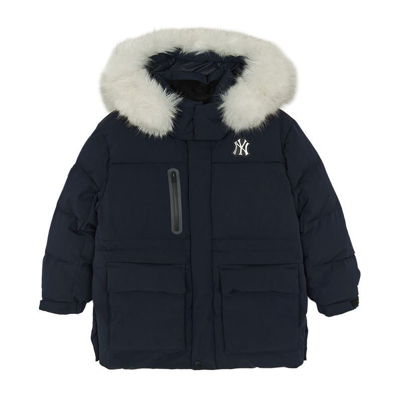 

Пуховик с капюшоном, умеренно утепленный, водонепроницаемый MLB KIDS, new york yankees/темно marine синий