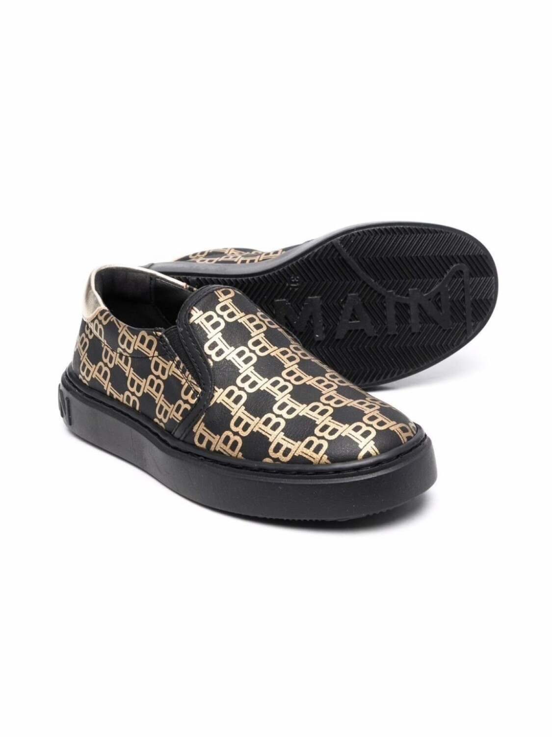 

Balmain Kids слипоны с монограммой, черный