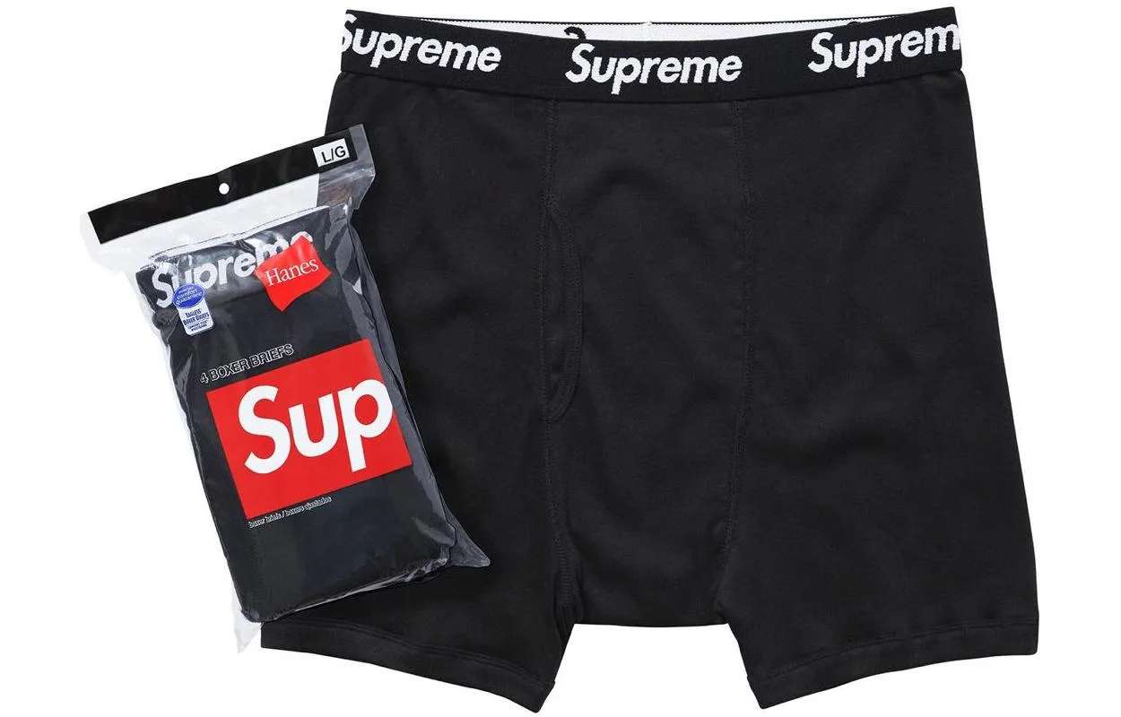 Supreme Трусы-боксеры Hanes 4 шт черные — фото 3