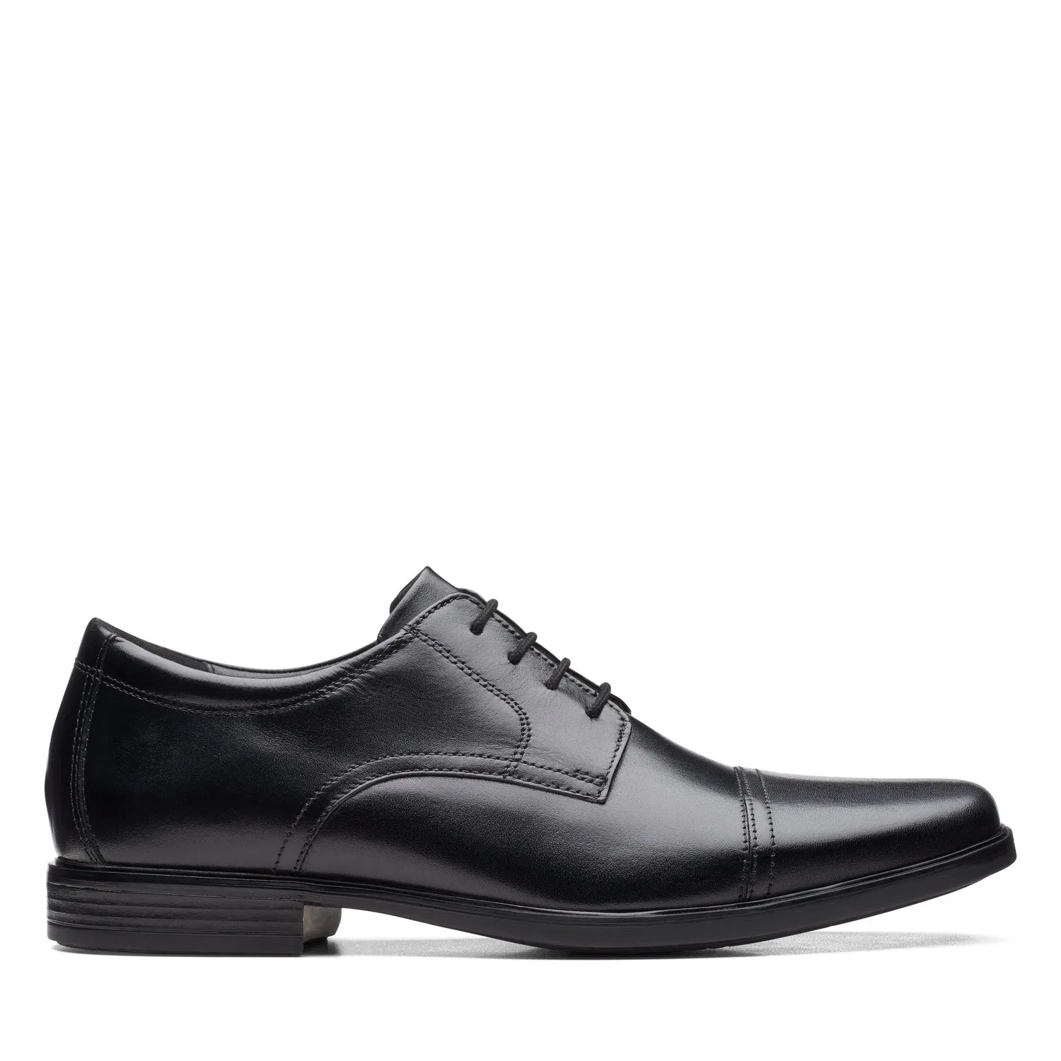 Дерби Howard Cap из черной кожи, Clarks, черный