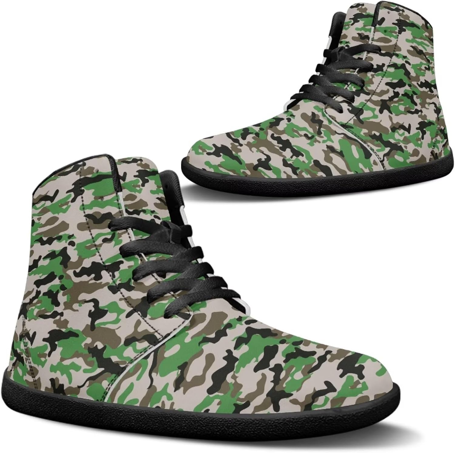 

Мужские высокие кроссовки Jeiento с камуфляжным принтом, широкий размер, босоножки, повседневная обувь для прогулок, зеленый
