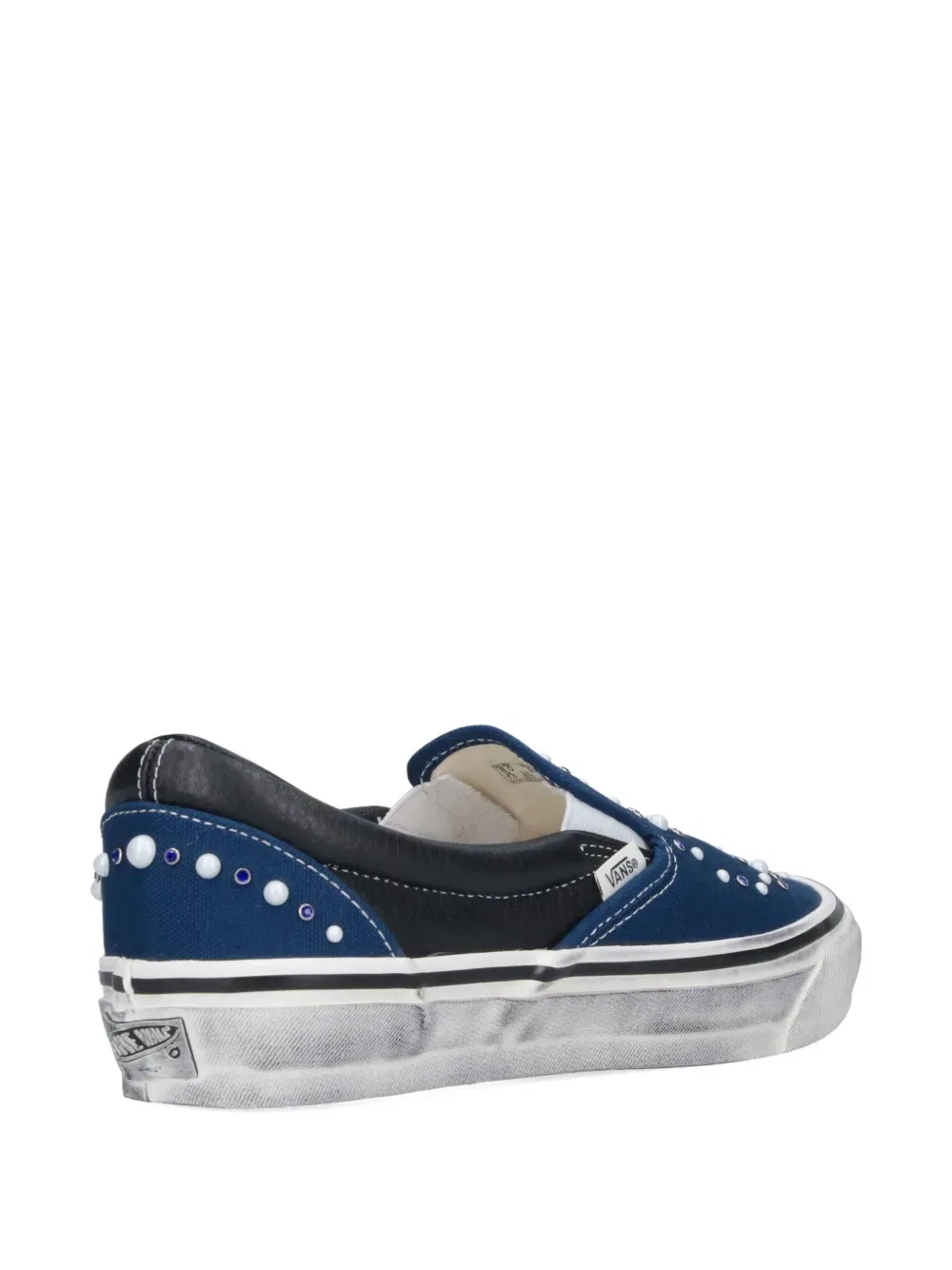 Классические слипоны премиум-класса с жемчужным блеском Vans, синий — фото 3