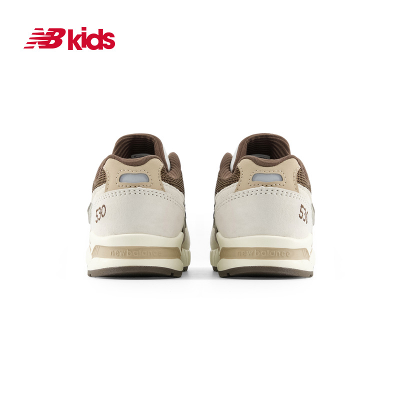 Мид-топы для малышей New Balance, белый/коричневый/светлый хаки — фото 3