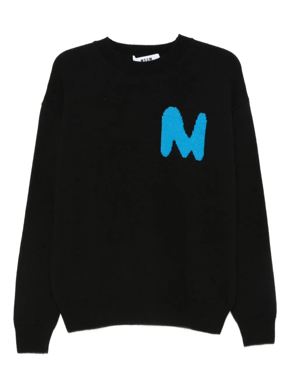 

Свитер с круглым вырезом и логотипом MSGM, черный