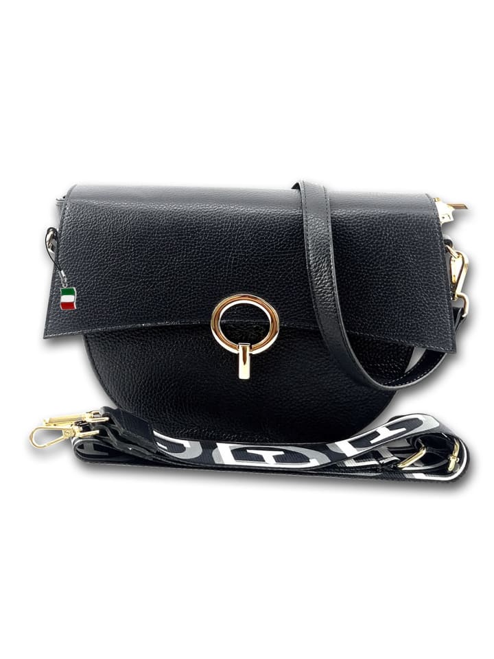 

Кожаная сумка через плечо, городская сумка Florence, черная, около 30 см Florence