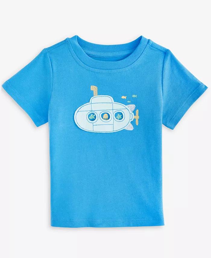 

Футболка для мальчиков с принтом подводной лодки First Impressions, синий