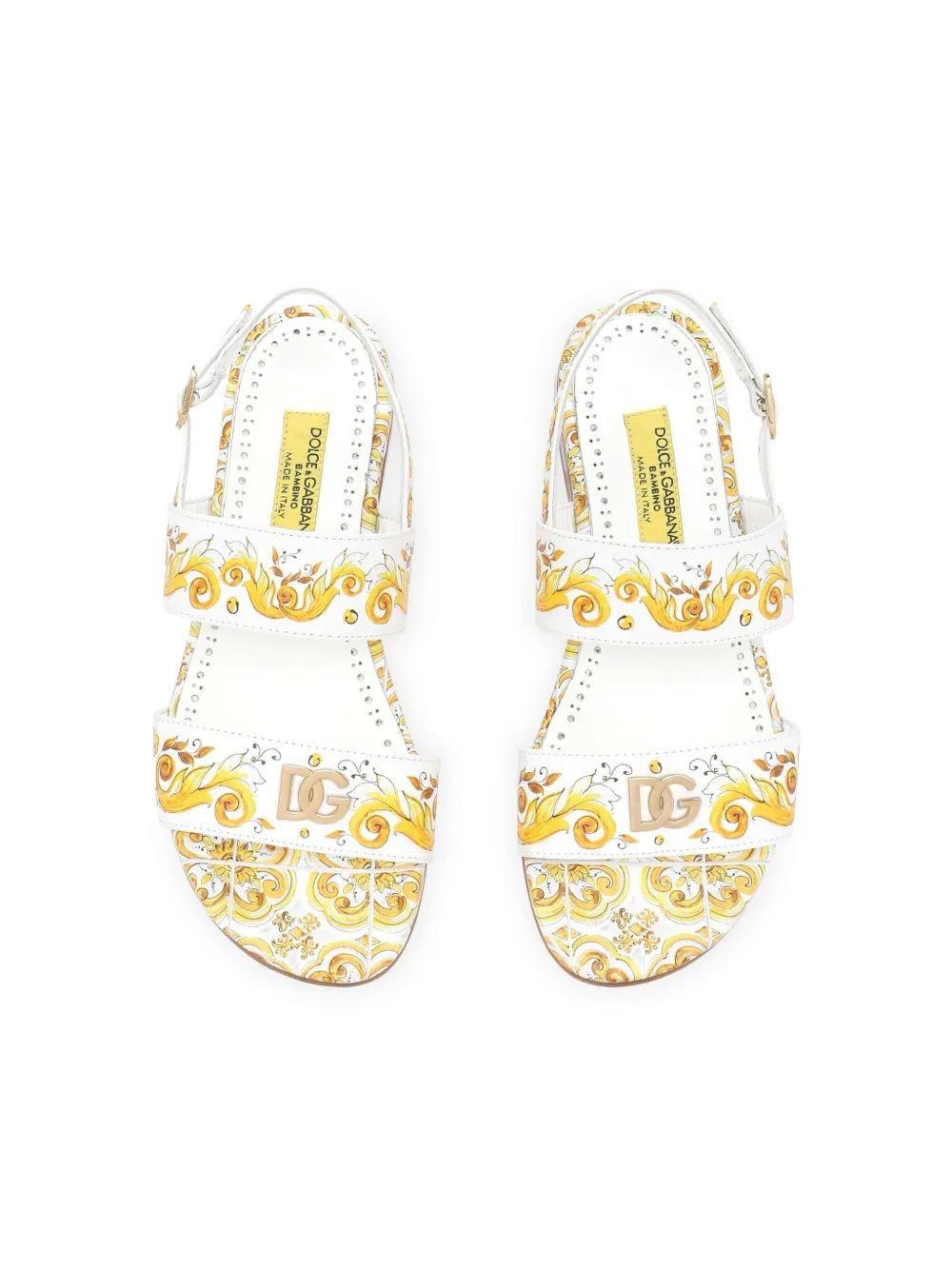 Босоножки с принтом Majolica Dolce & Gabbana Kids, белый — фото 4