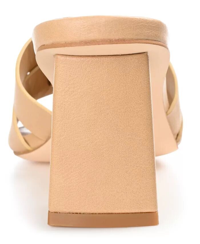 Женские босоножки Renatta Woven Block Heel Dress Sandals Journee Collection, коричневый — фото 3